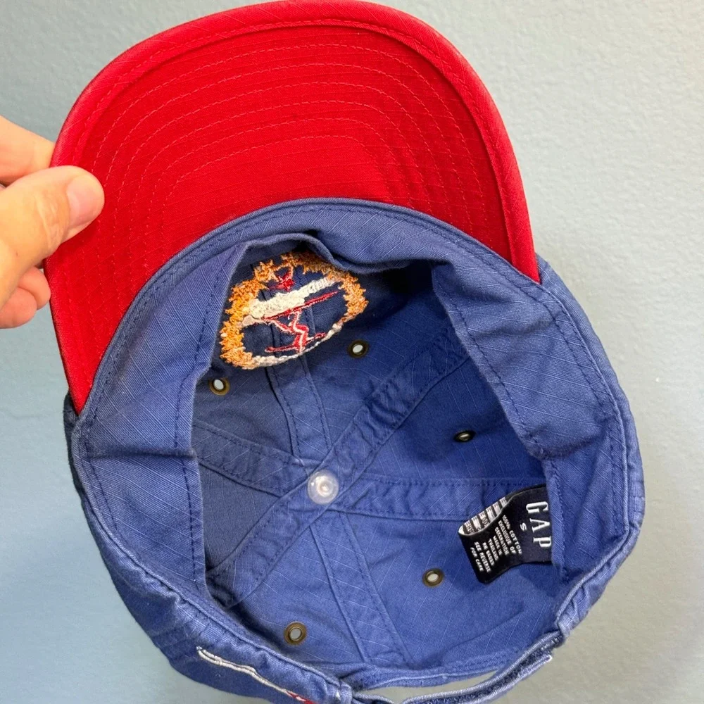 Vtg‎ Gap Havana Surf Team Blue Canvas Baseball Hat Red Trim Kids Y2k Cap preppy